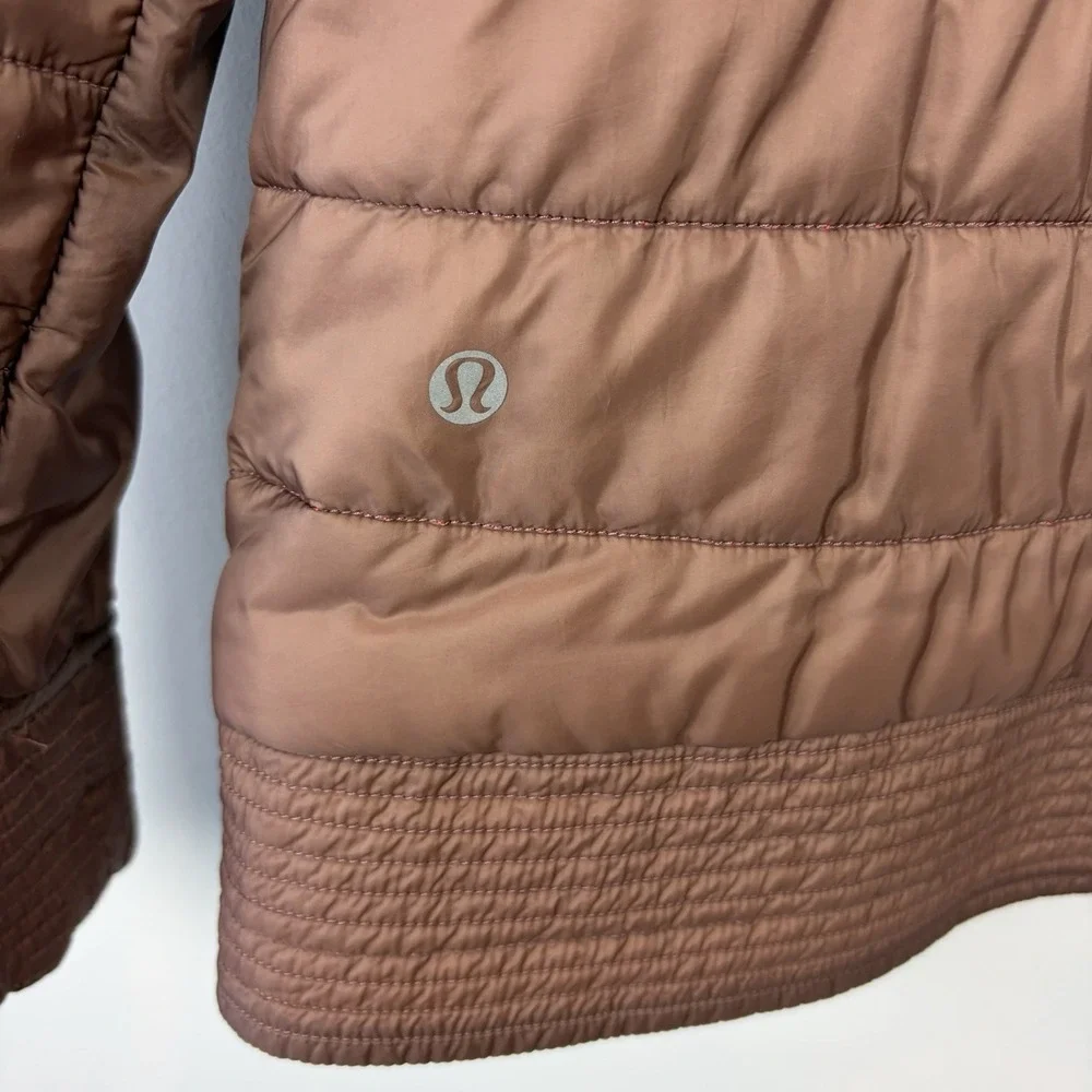 Lululemon The Bomb Bomber Reversible Jacket Womens 12 Bark Berry Rose Pink